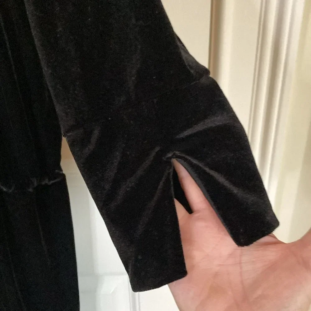 Chicos Womens Velvet V Neck Jumpsuit XXL Black Long Sleeve Wide Leg‎ Classy - Picture 5 of 14